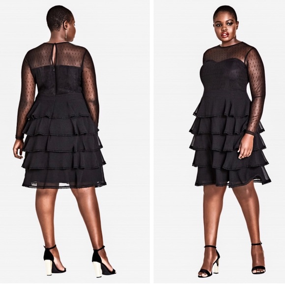 plus size tiered ruffle dress